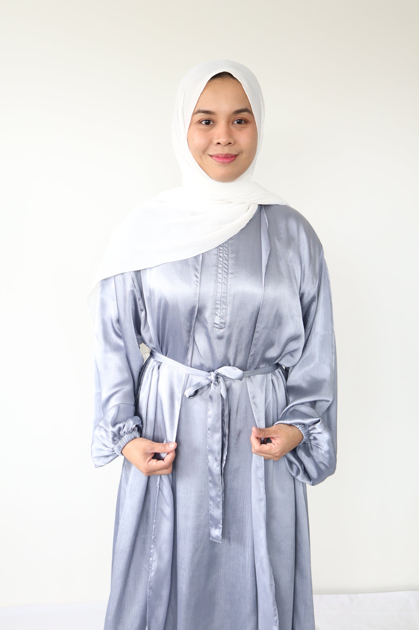 Textured Silk Abaya set