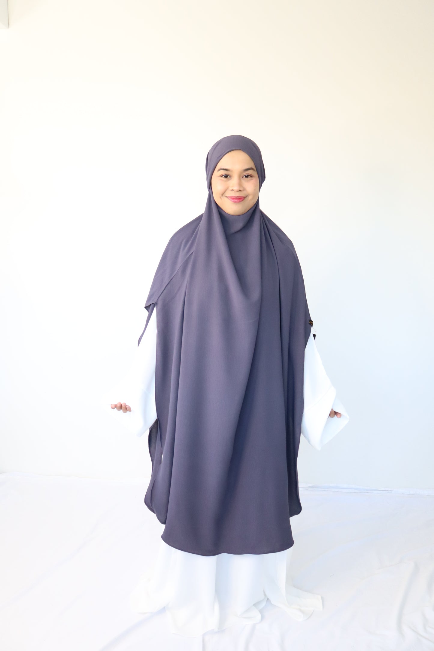 XL Khimar crepe - Dark Grey