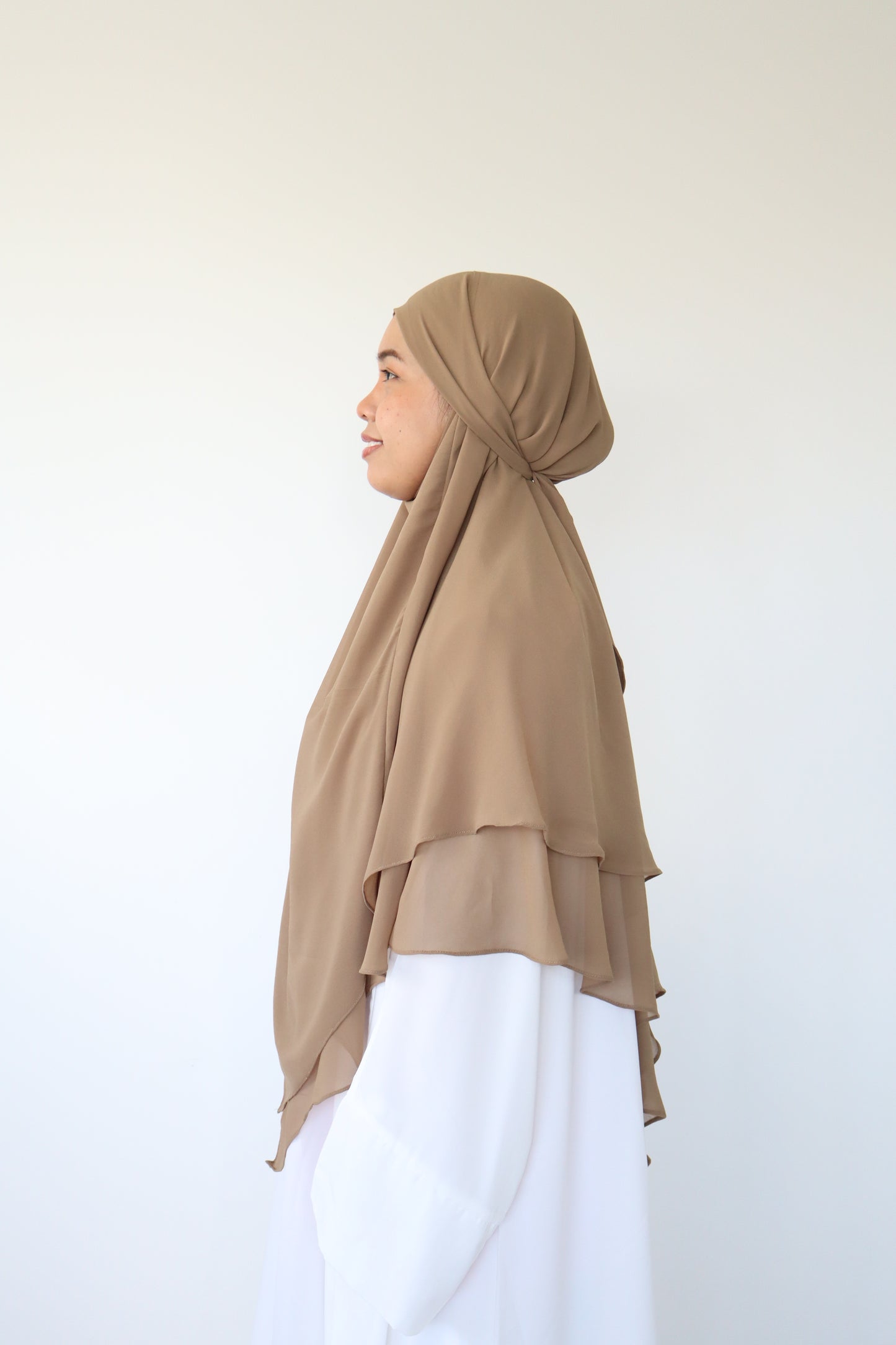 French Khimar Chiffon Tsurayya - Tiramisu
