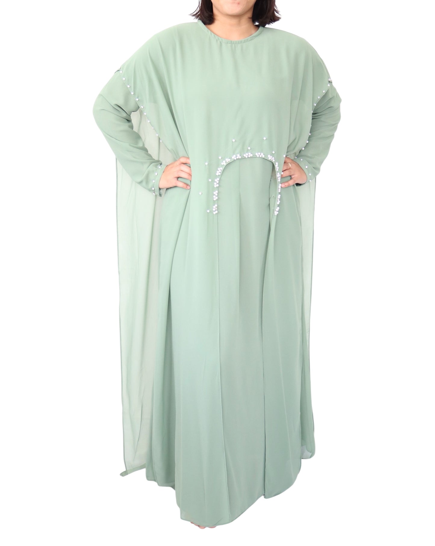 Mona Chiffon Pearl Abaya