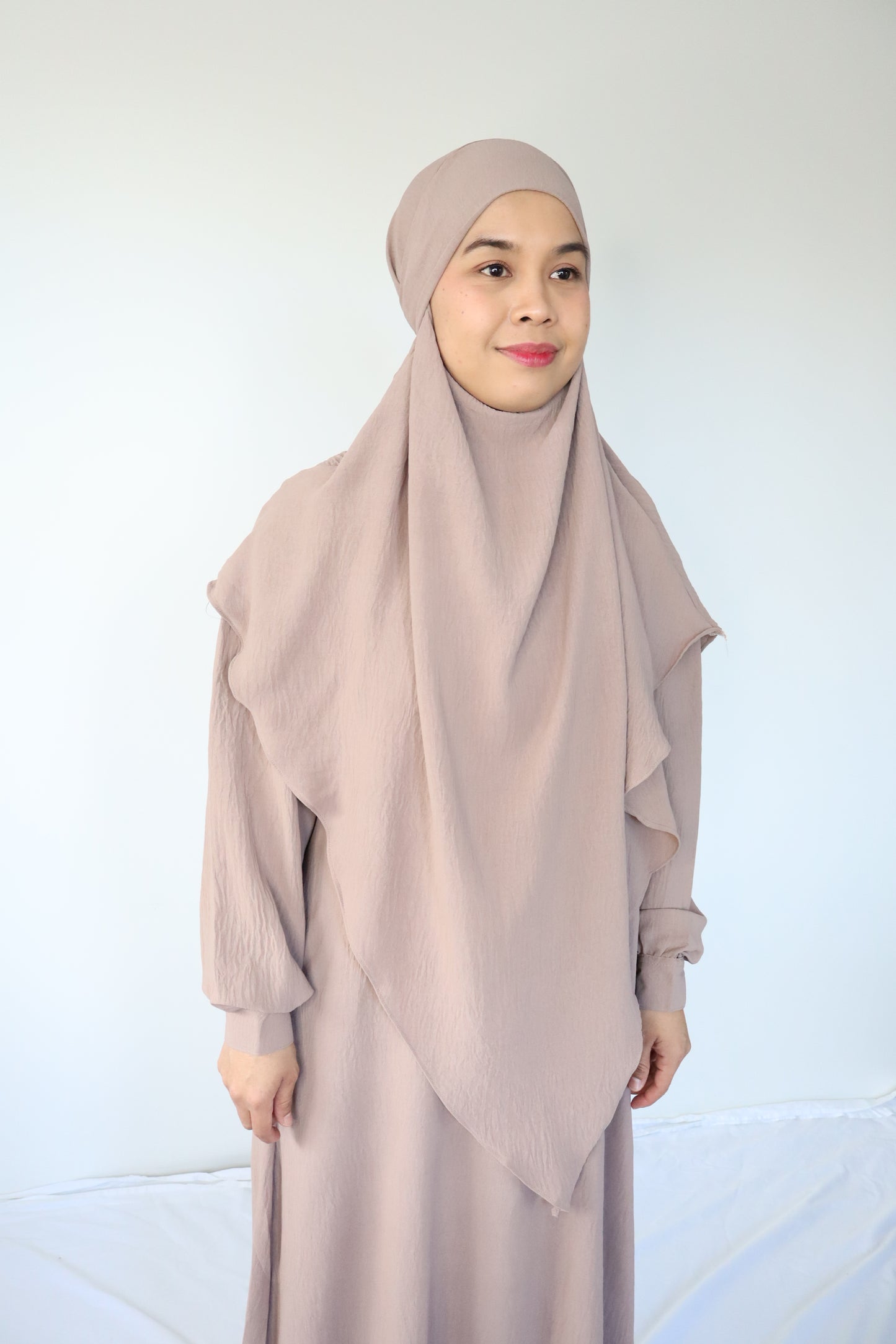 V Khimar Dress set - Truffle