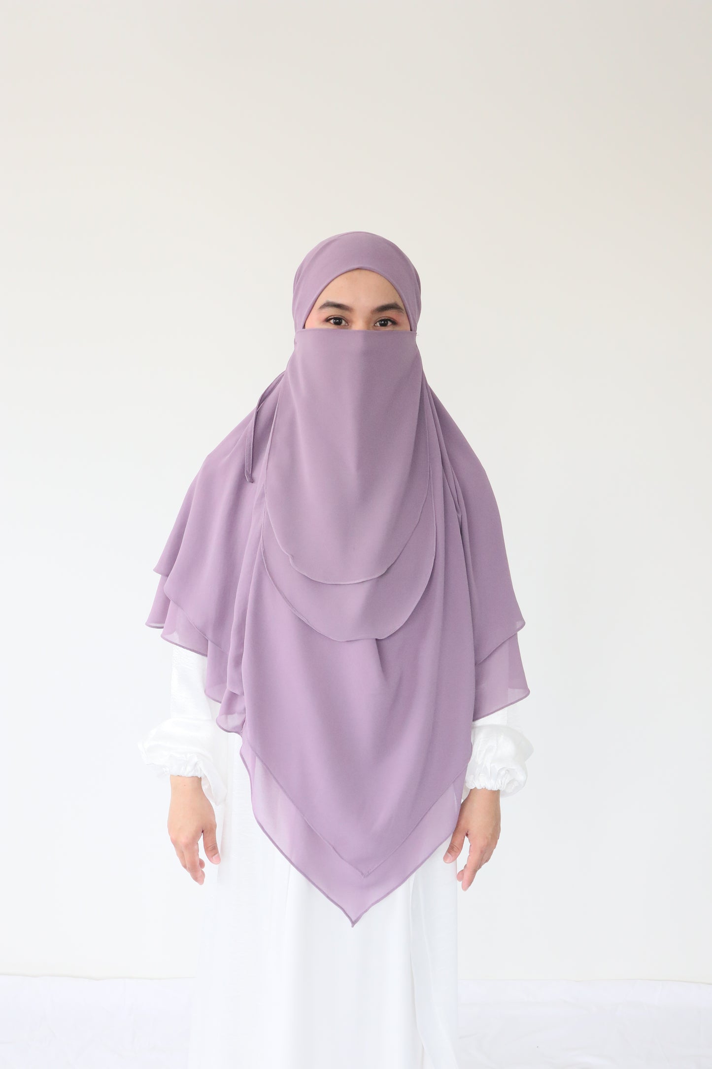 French Khimar Chiffon Tsurayya - Lilac
