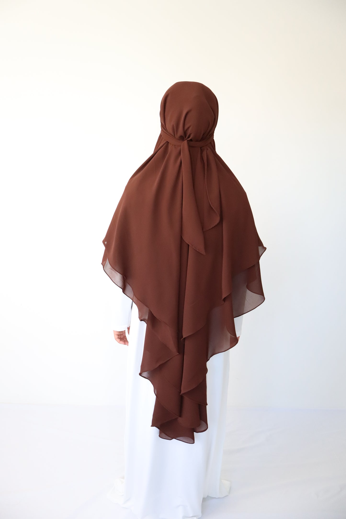 Zaima Chiffon Khimar L - Coffee