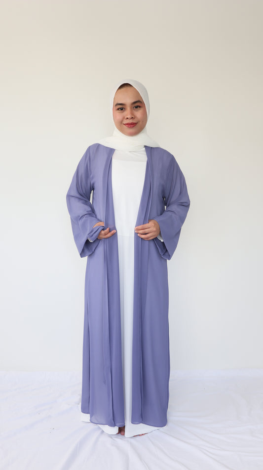 Zara Chiffon Abaya + slip dress - Denim