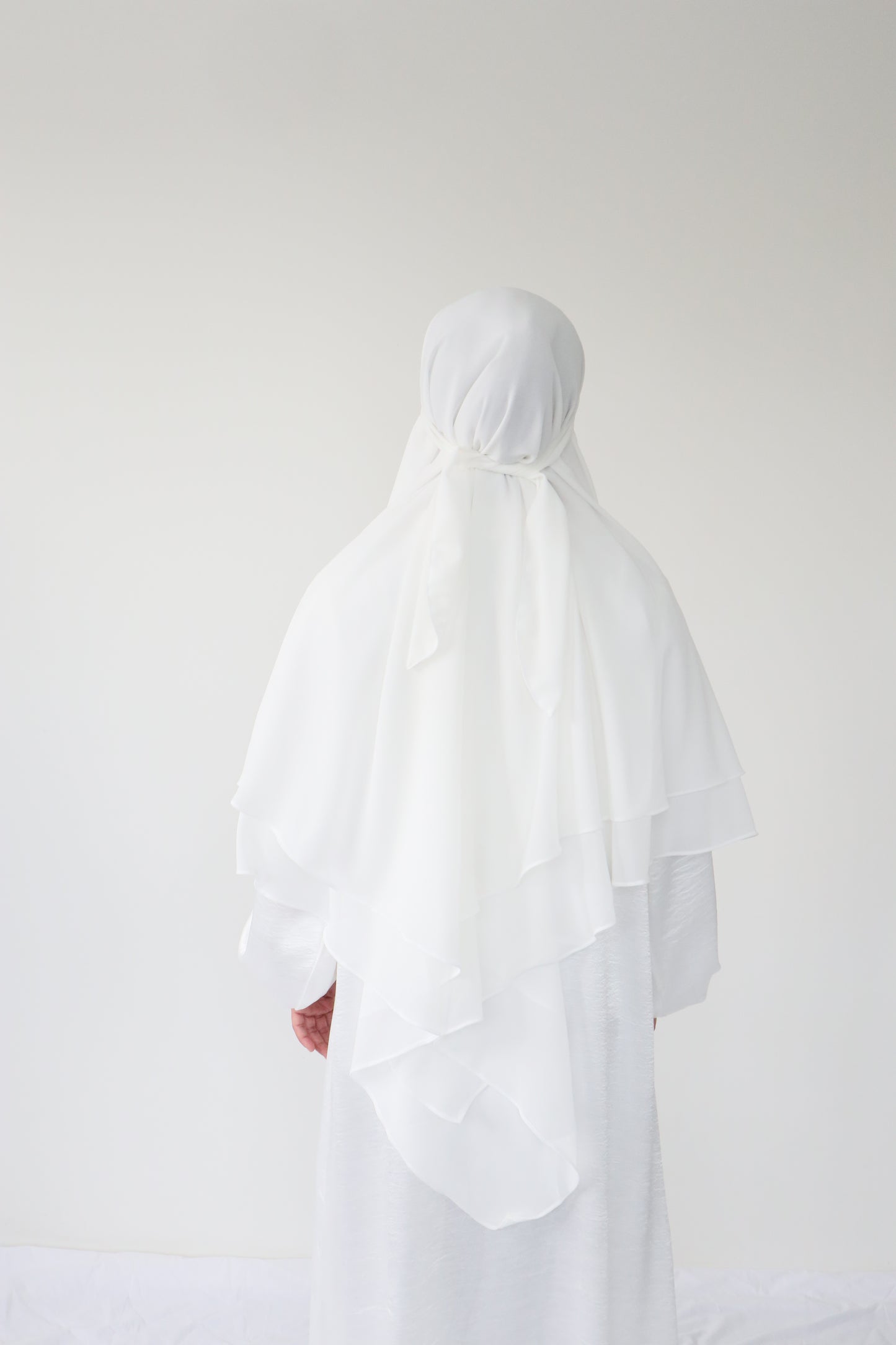 French Khimar Chiffon Tsurayya - Brokenwhite