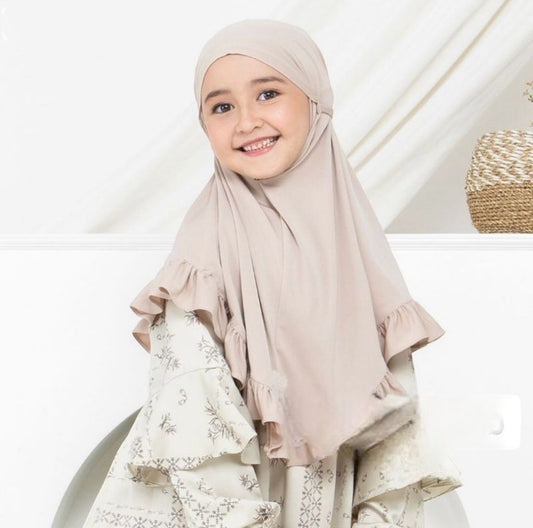 KIDS Hijab Ruffle - age 5-10 years old