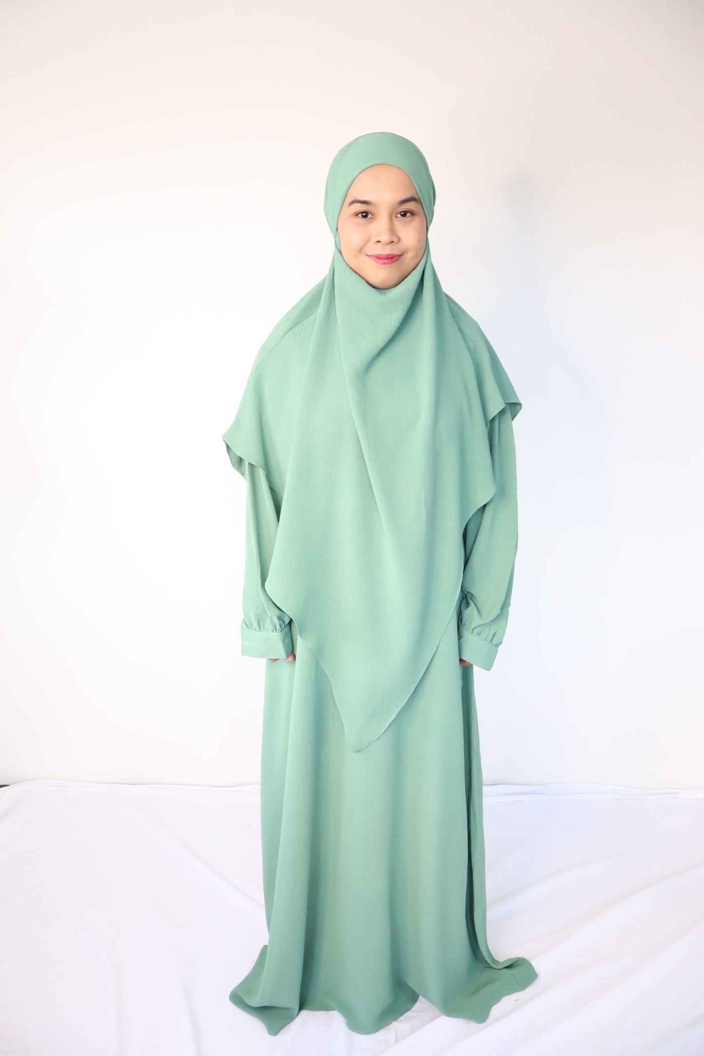 V Khimar Dress set - Turquoise