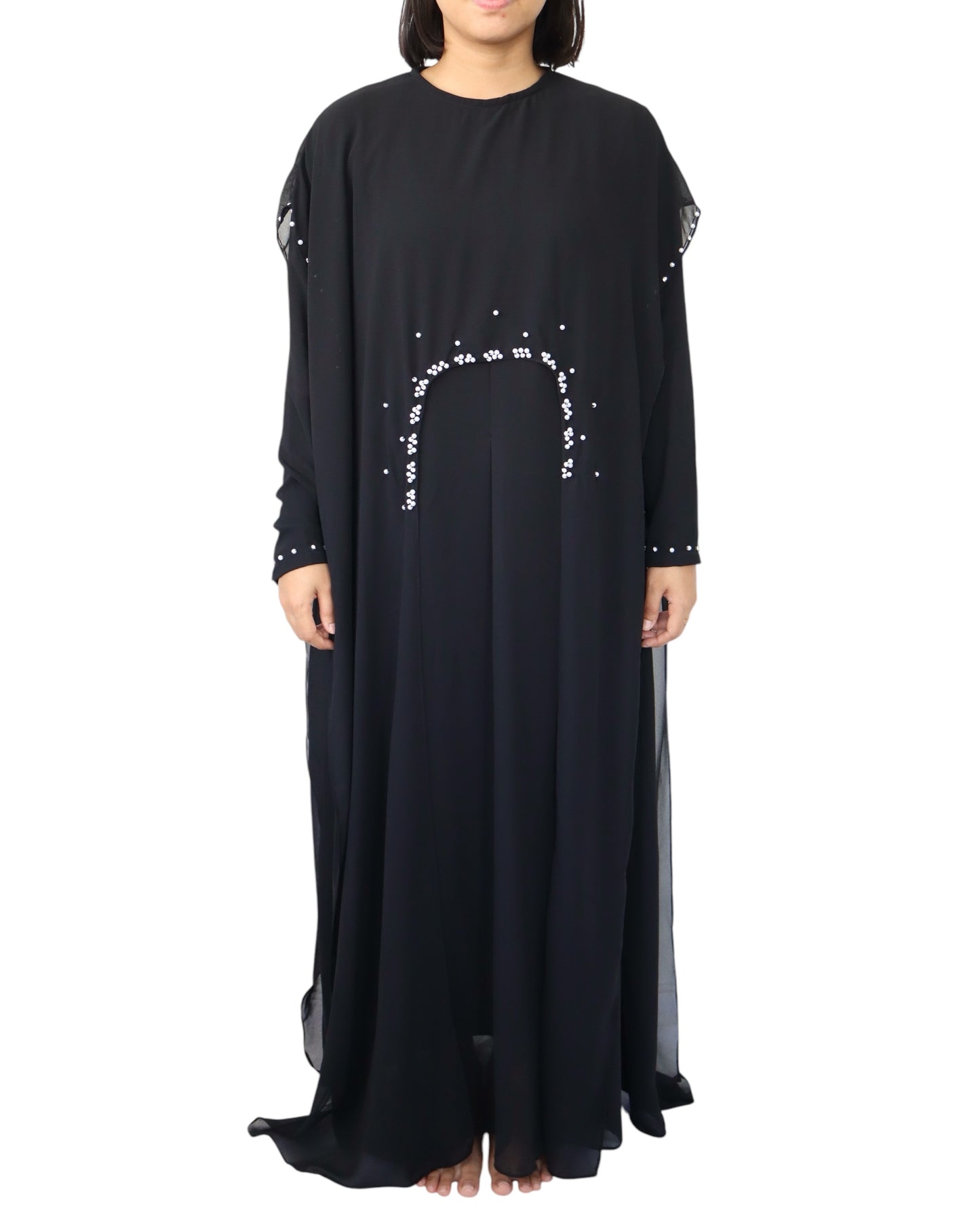 Mona Chiffon Abaya - Black
