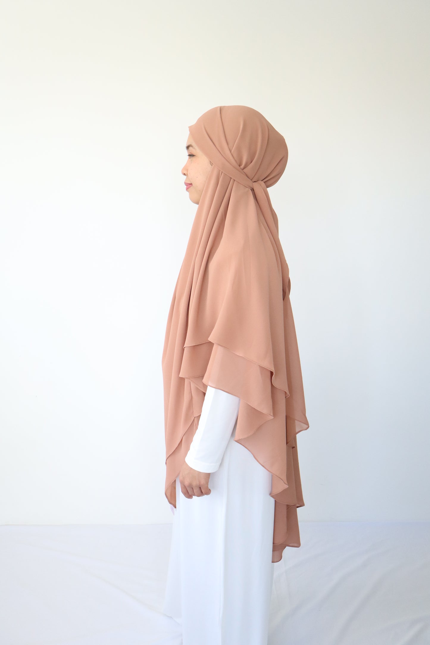 Zaima Chiffon Khimar L - Choco