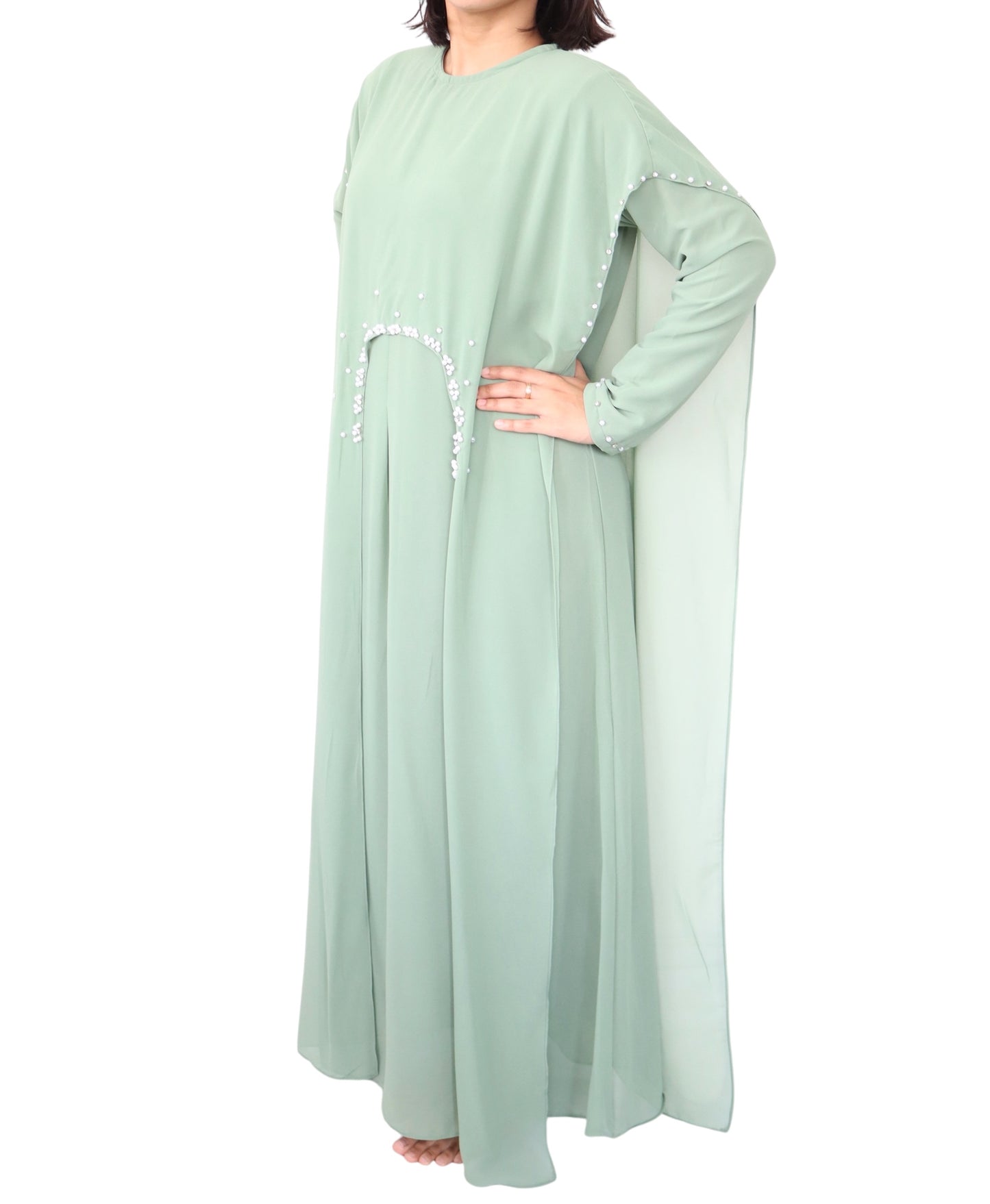 Mona Chiffon Pearl Abaya