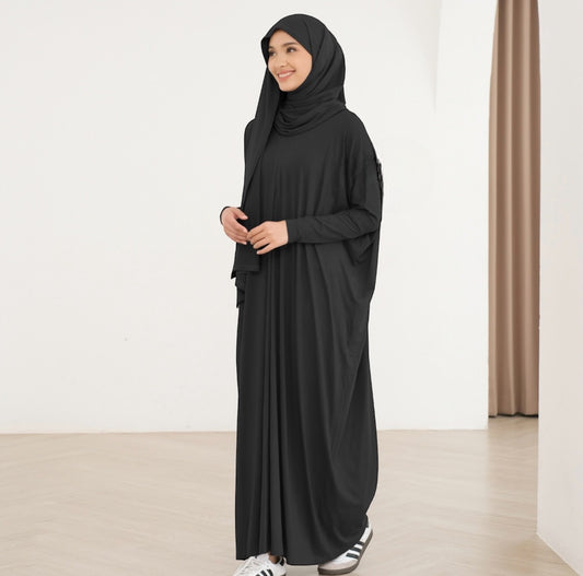 Humaira Abaya Set with Hijab - Black