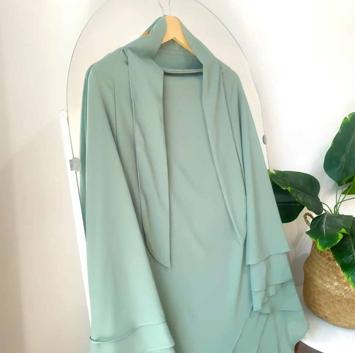 French Khimar Chiffon Tsurayya - Mint