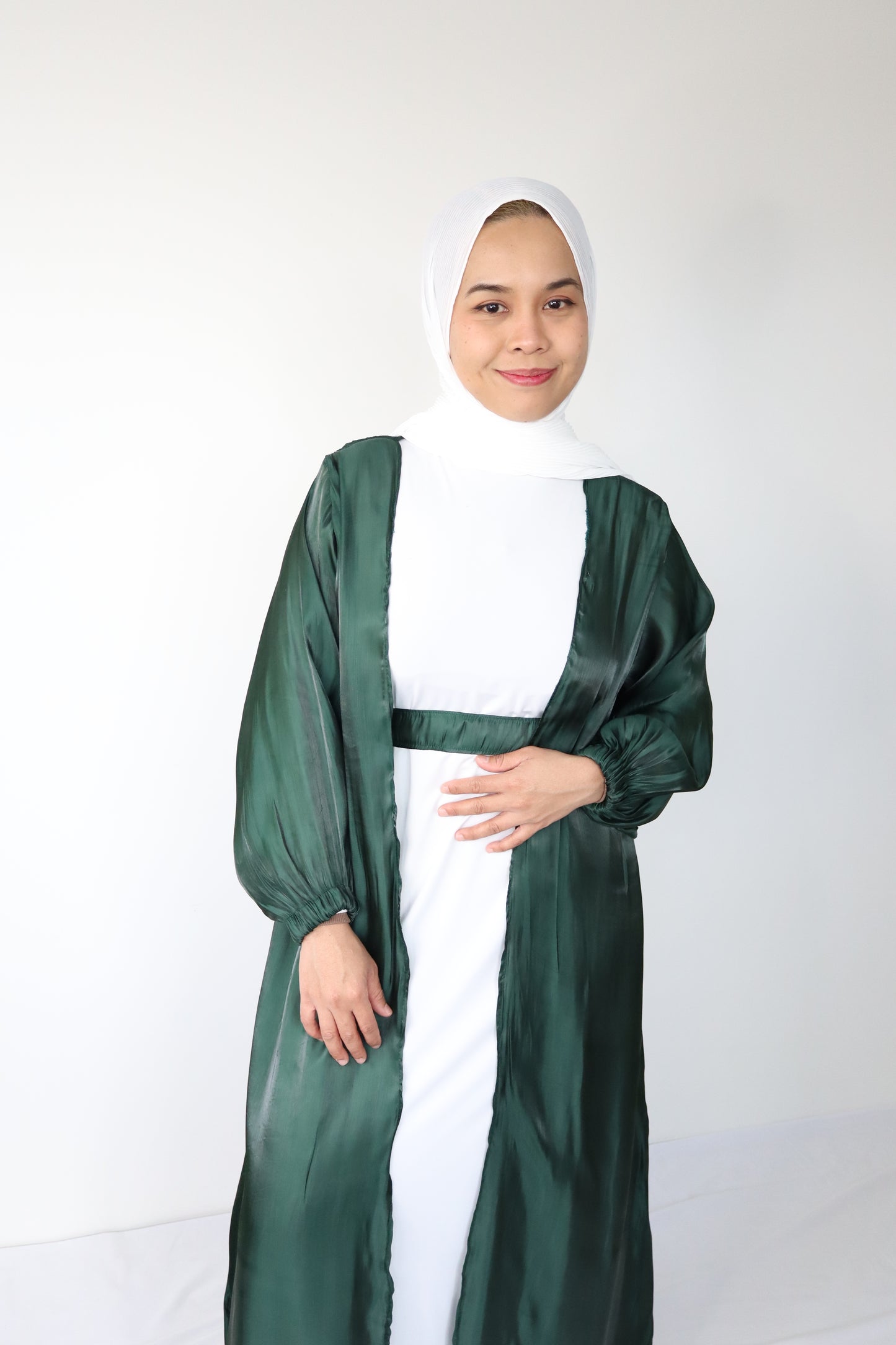 Petite - Shimmer Abaya set - Emerald