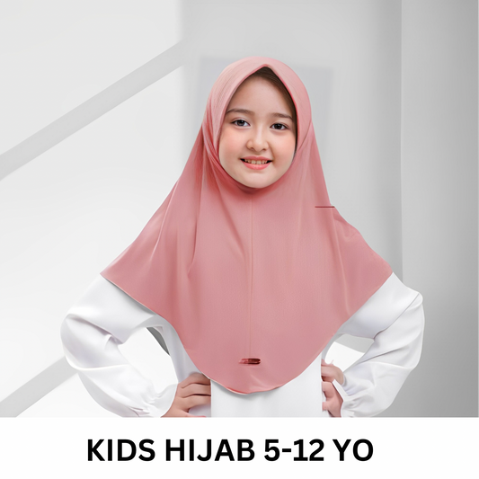 Kids Slip on hijab 5-12 years old