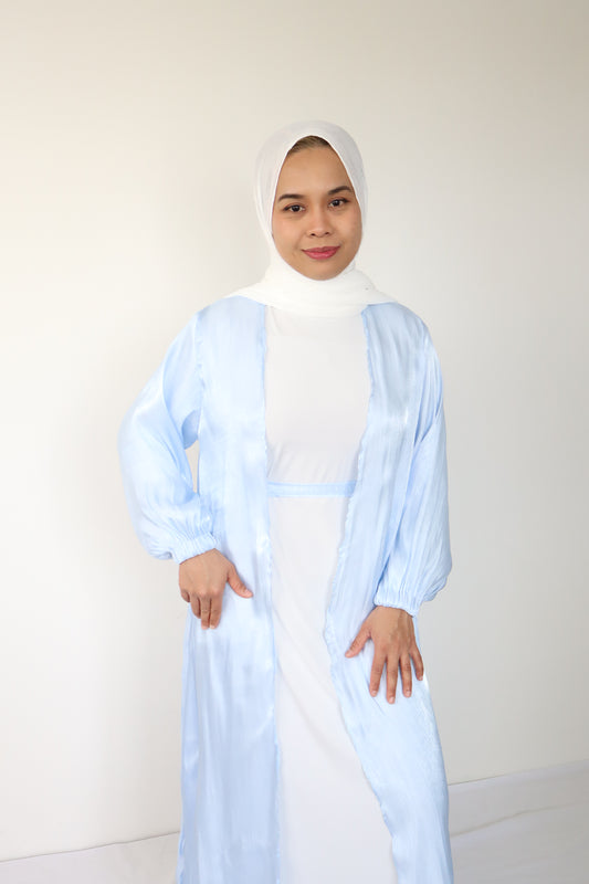 Petite - Shimmer Abaya set - Ice Blue