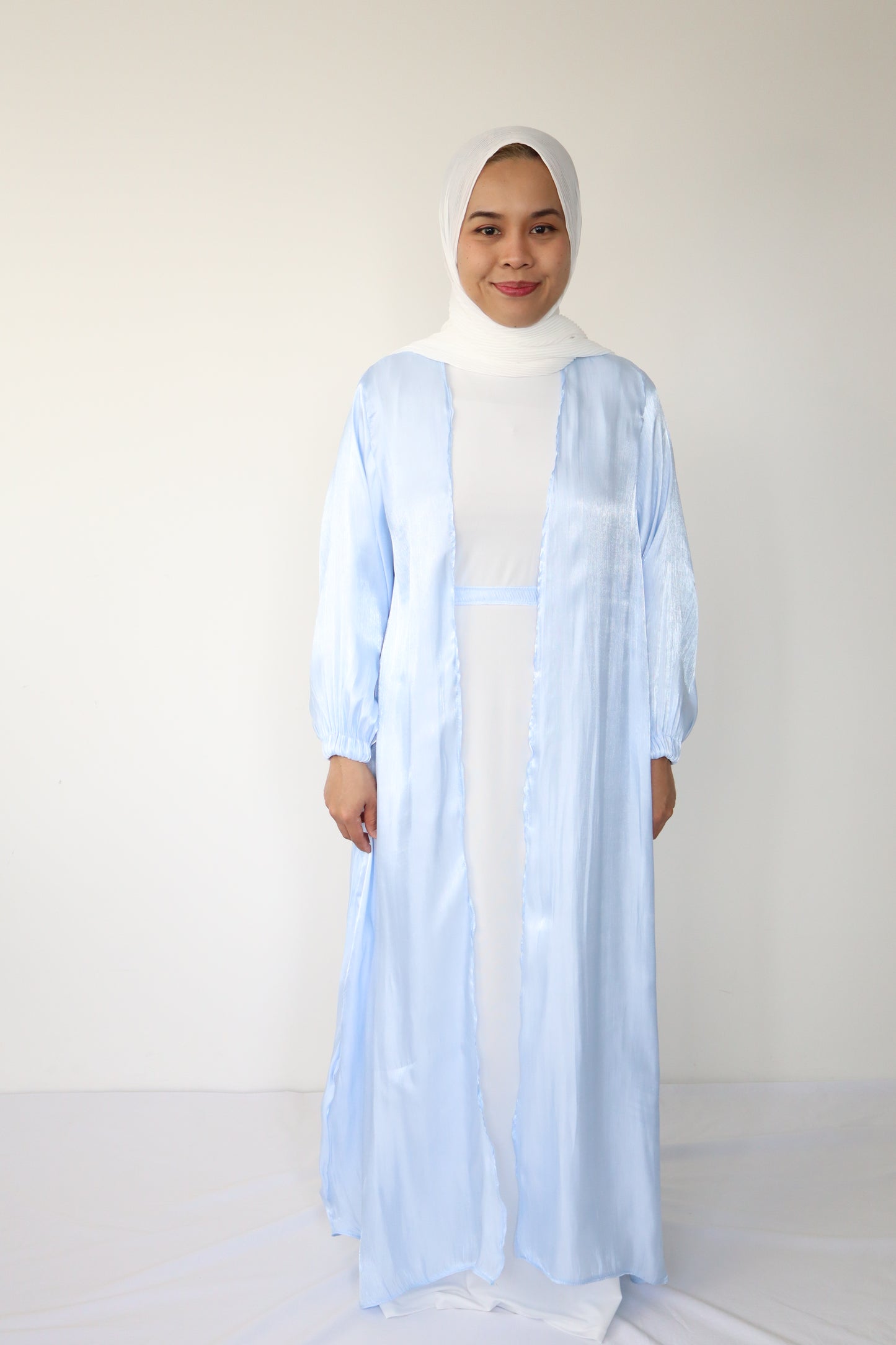 Petite - Shimmer Abaya set - Ice Blue