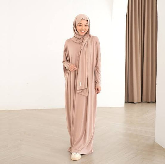 Humaira Abaya Set with Hijab - Latte