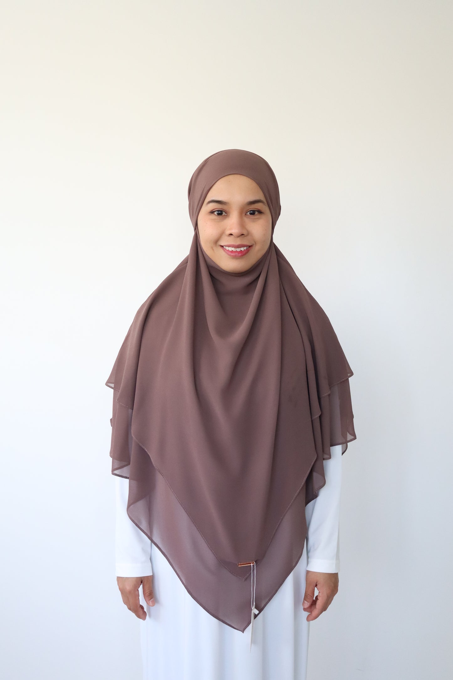 Kaylin Chiffon Khimar M - Deep Taupe