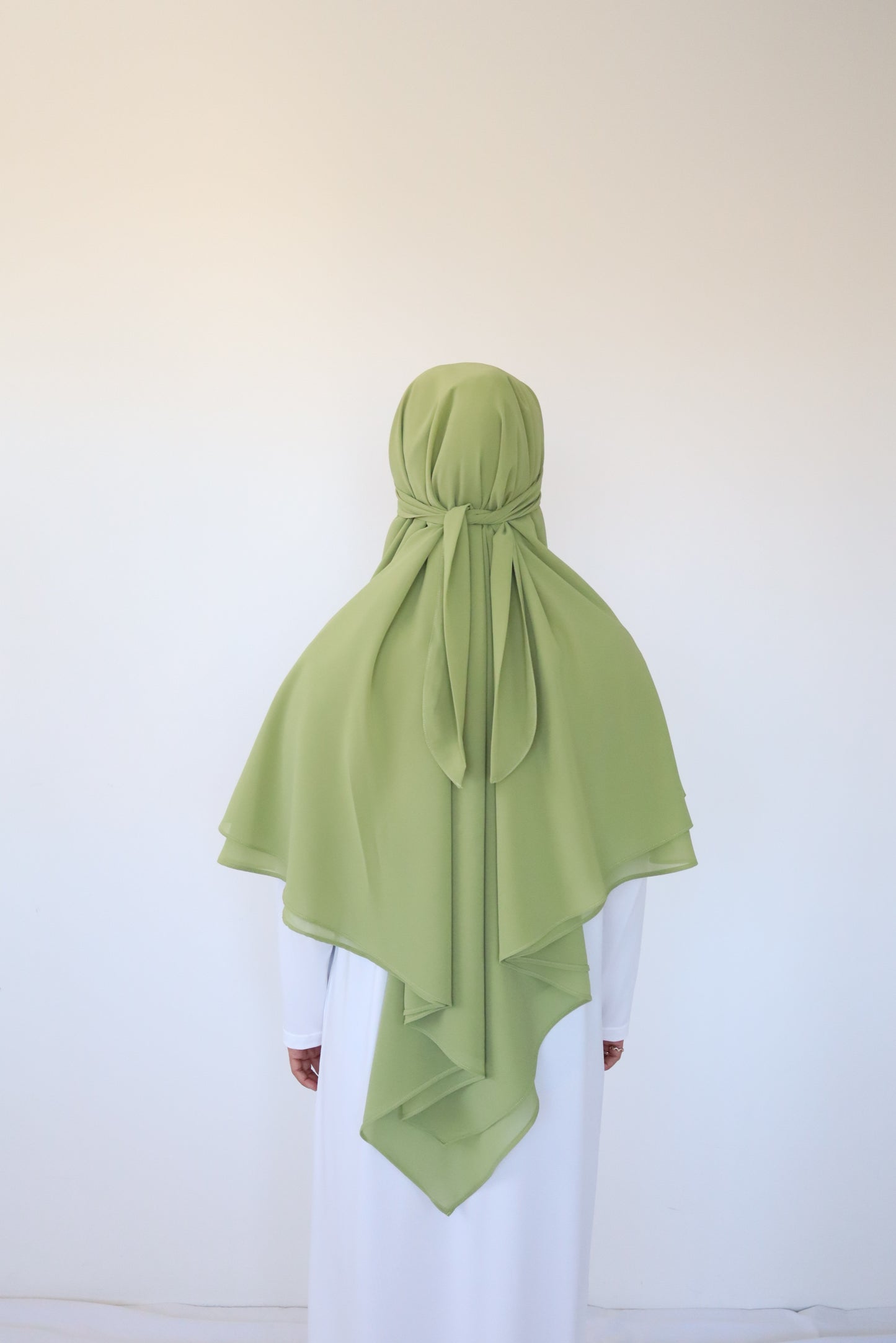 French Khimar Chiffon Tsurayya - Green apple