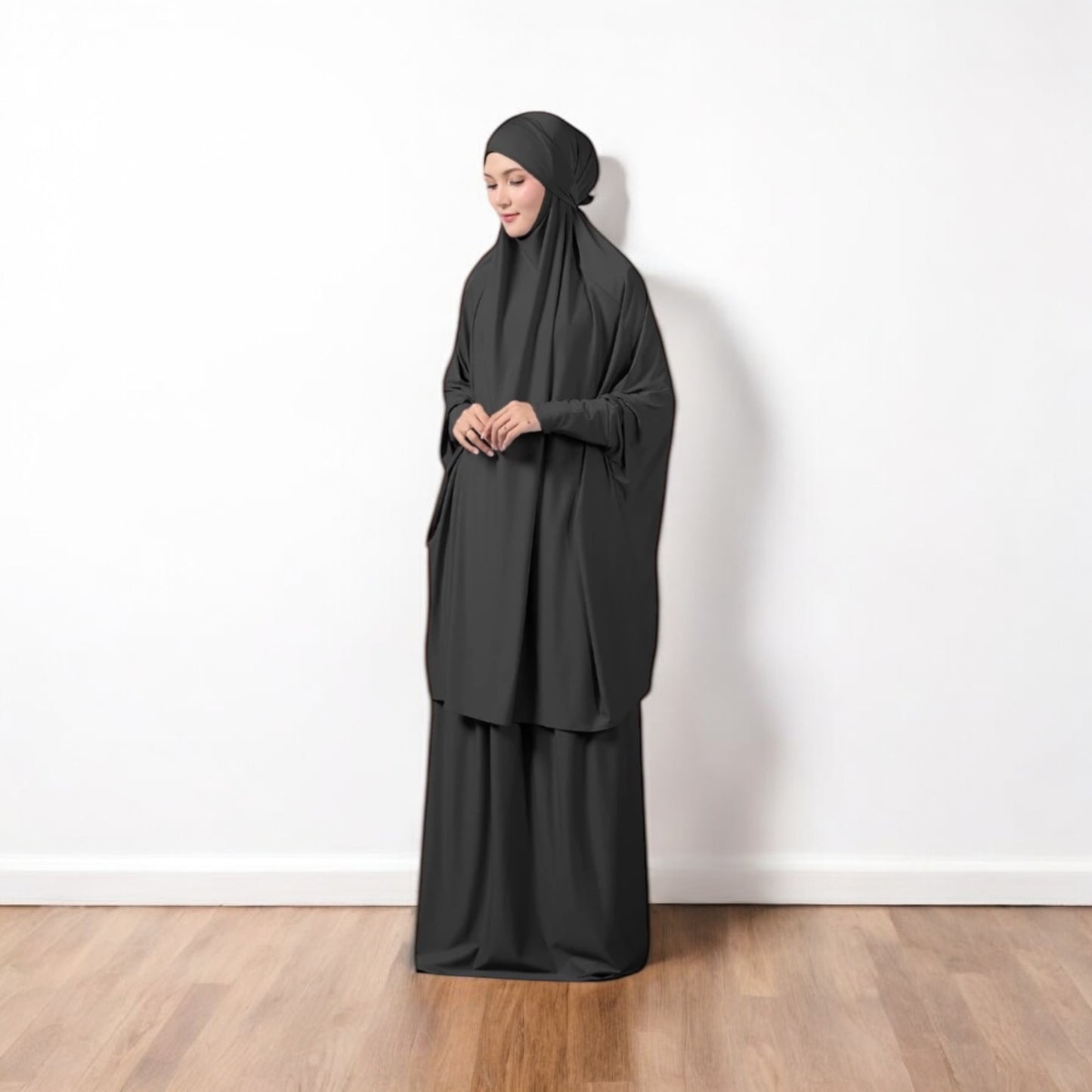 Sabreena Jersey Prayer clothes for Hajj & Umrah - Black