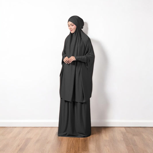 Sabreena Jersey Prayer clothes for Hajj & Umrah - Black