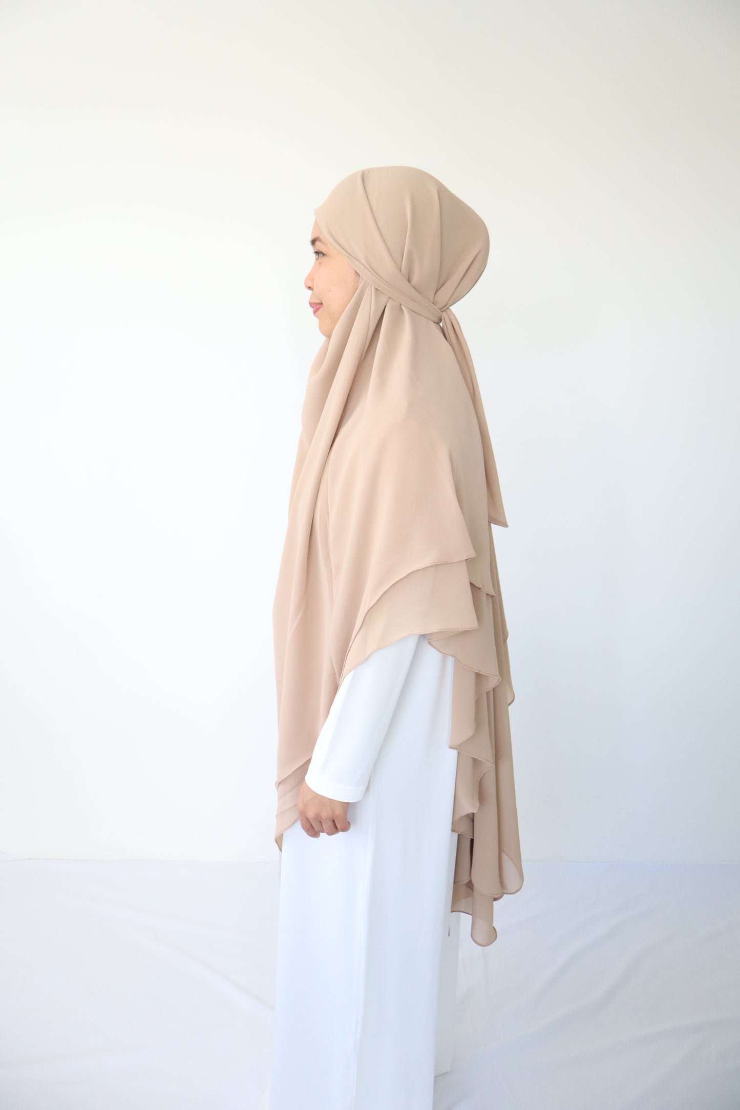 Zaima Chiffon Khimar L - Coffee