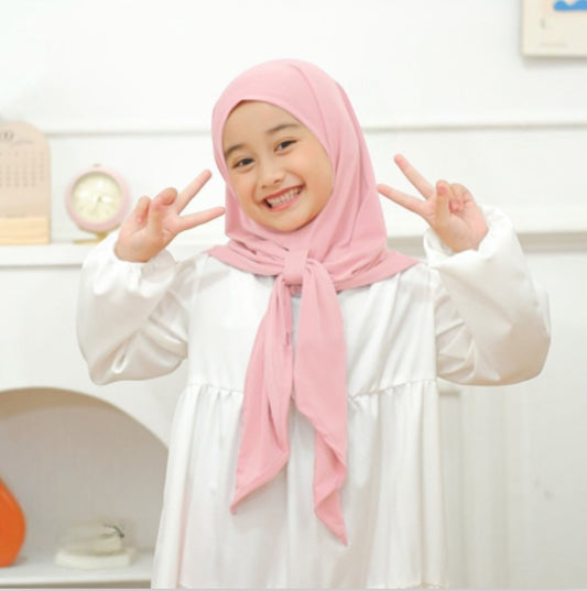 Kids Hijab Slip on 5-13 YO - Chin attached