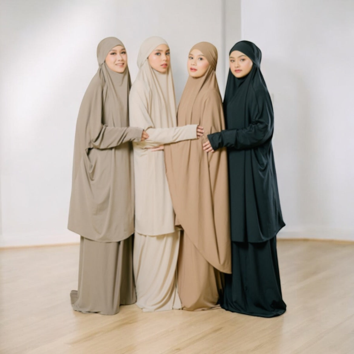 Sabreena Jersey Prayer clothes for Hajj & Umrah - Hazelnut