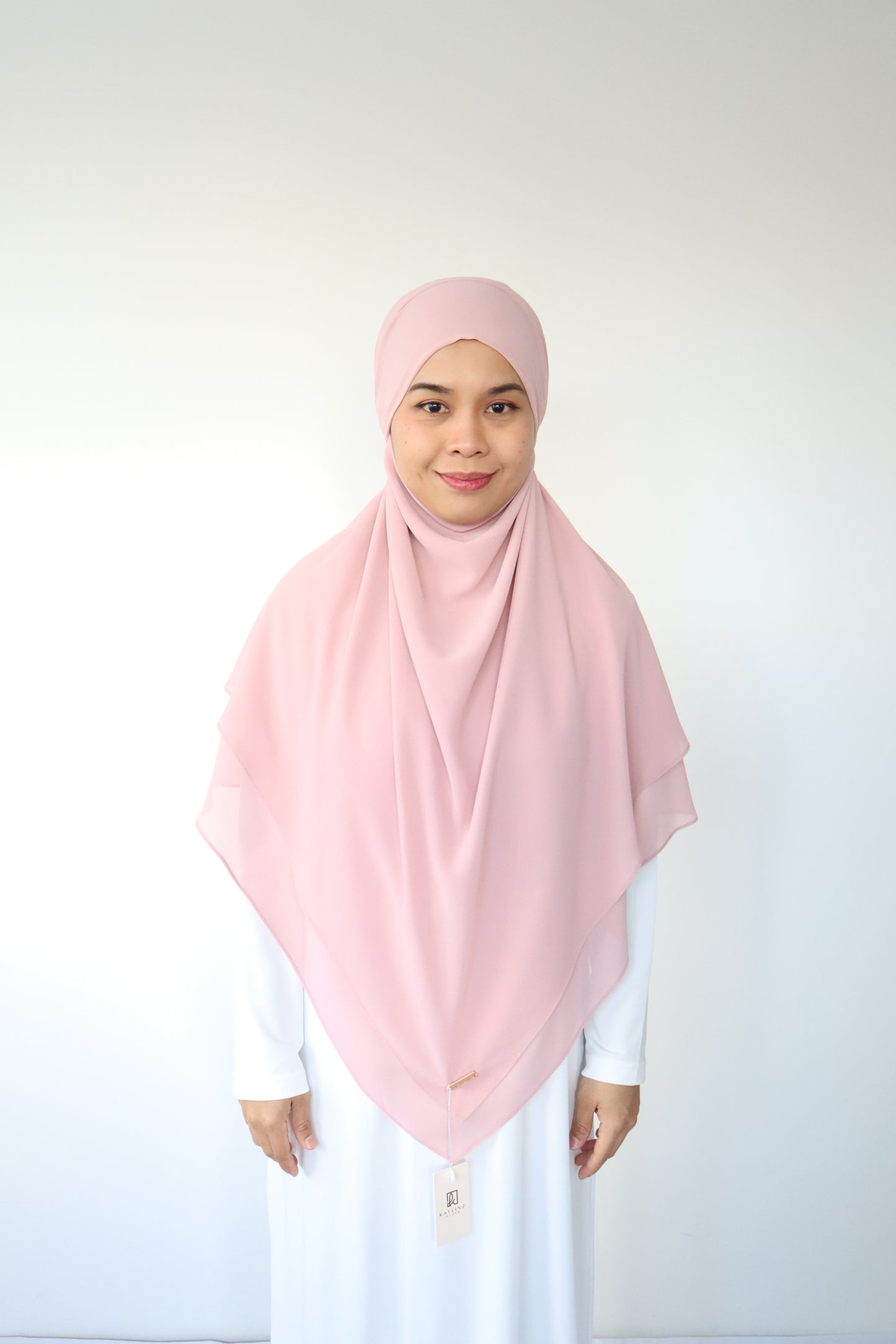 Kaylin Chiffon Khimar M - Pink Blush