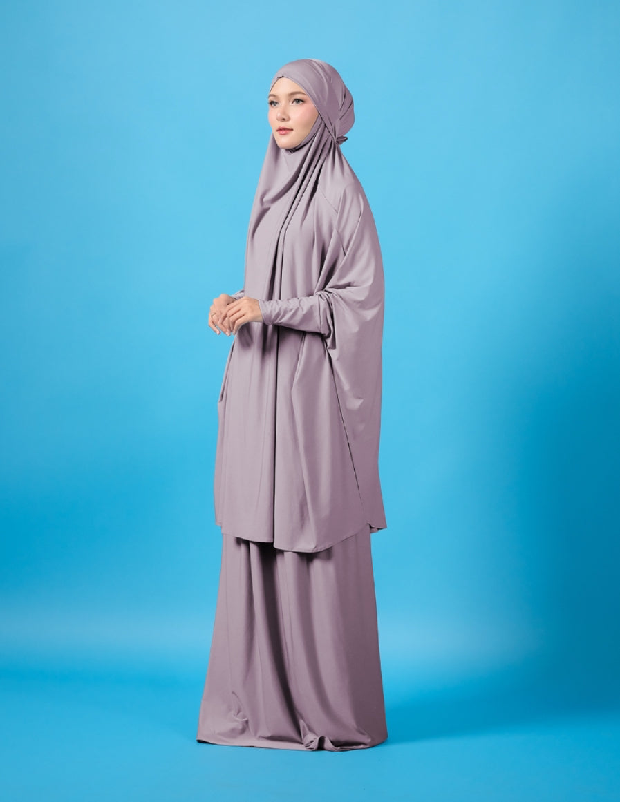 Sabreena Jersey Prayer clothes for Hajj & Umrah - Soft Purple