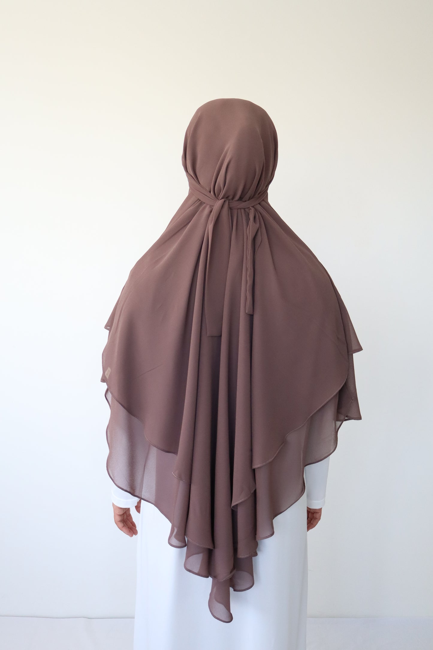 Kaylin Chiffon Khimar M - Deep Taupe