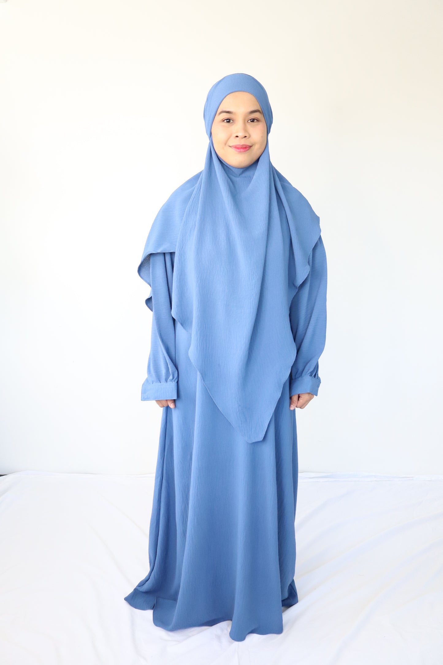 V Khimar Dress set - Denim