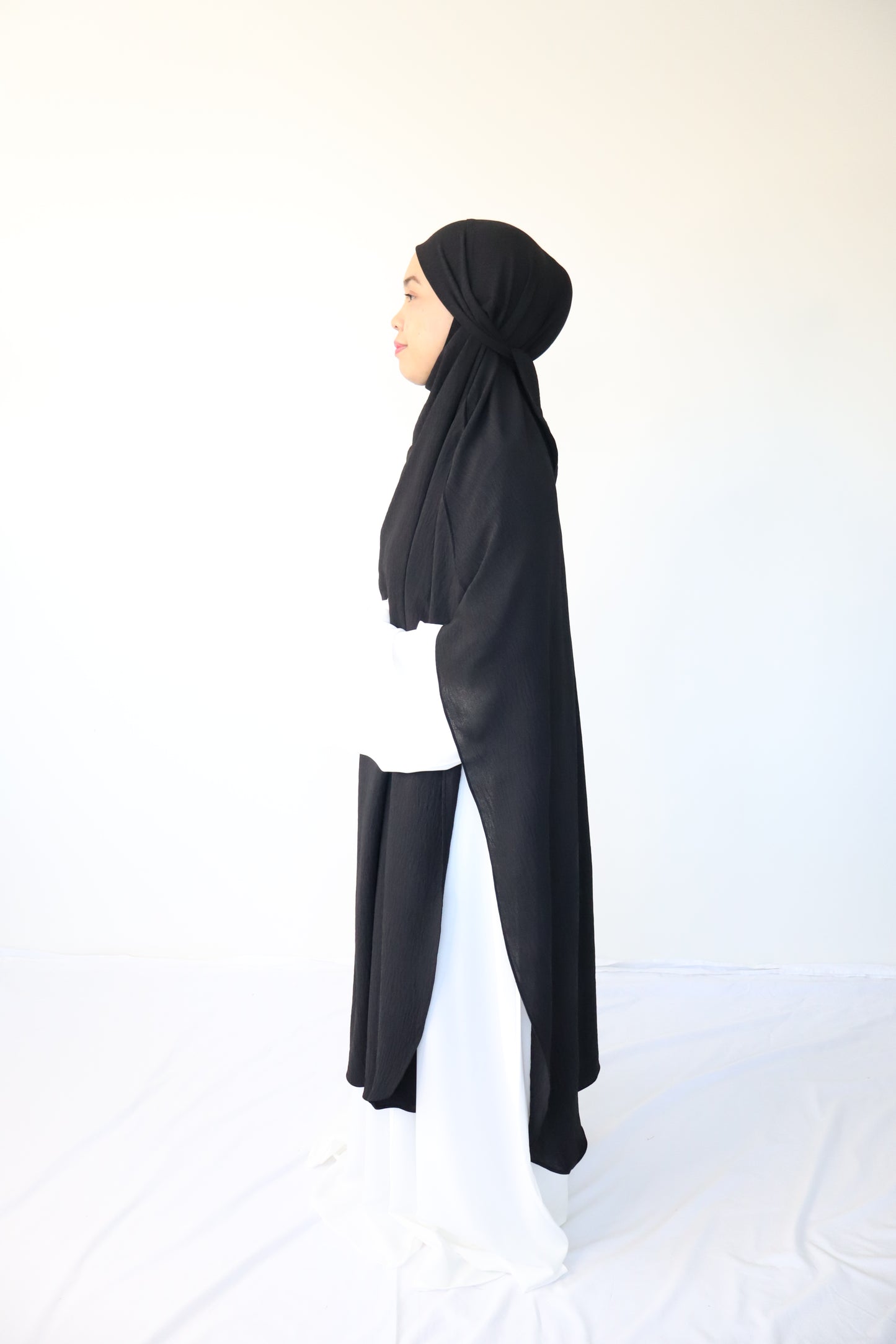 XL Khimar crepe -  Black