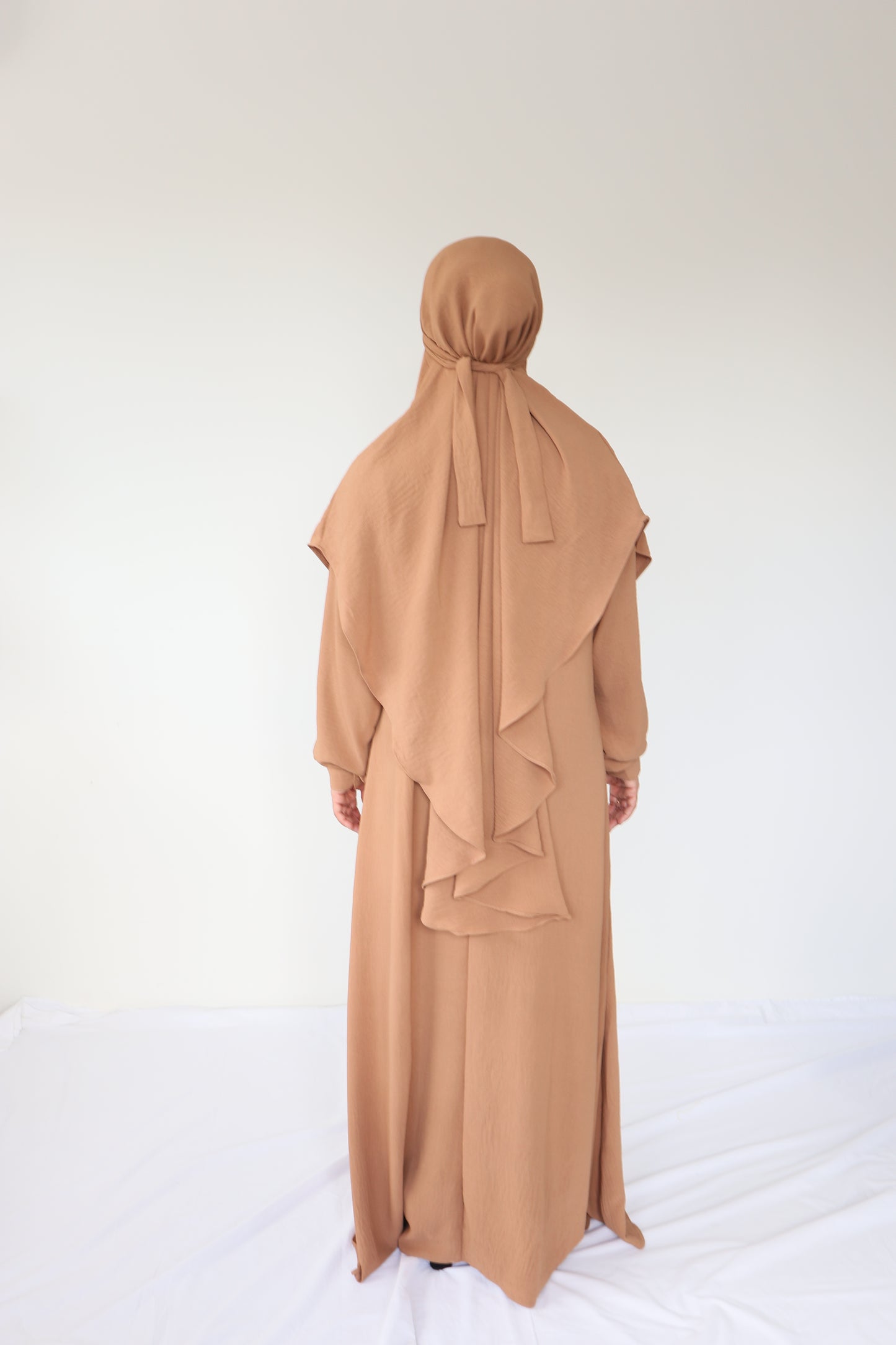 V Khimar Dress set - Mocca