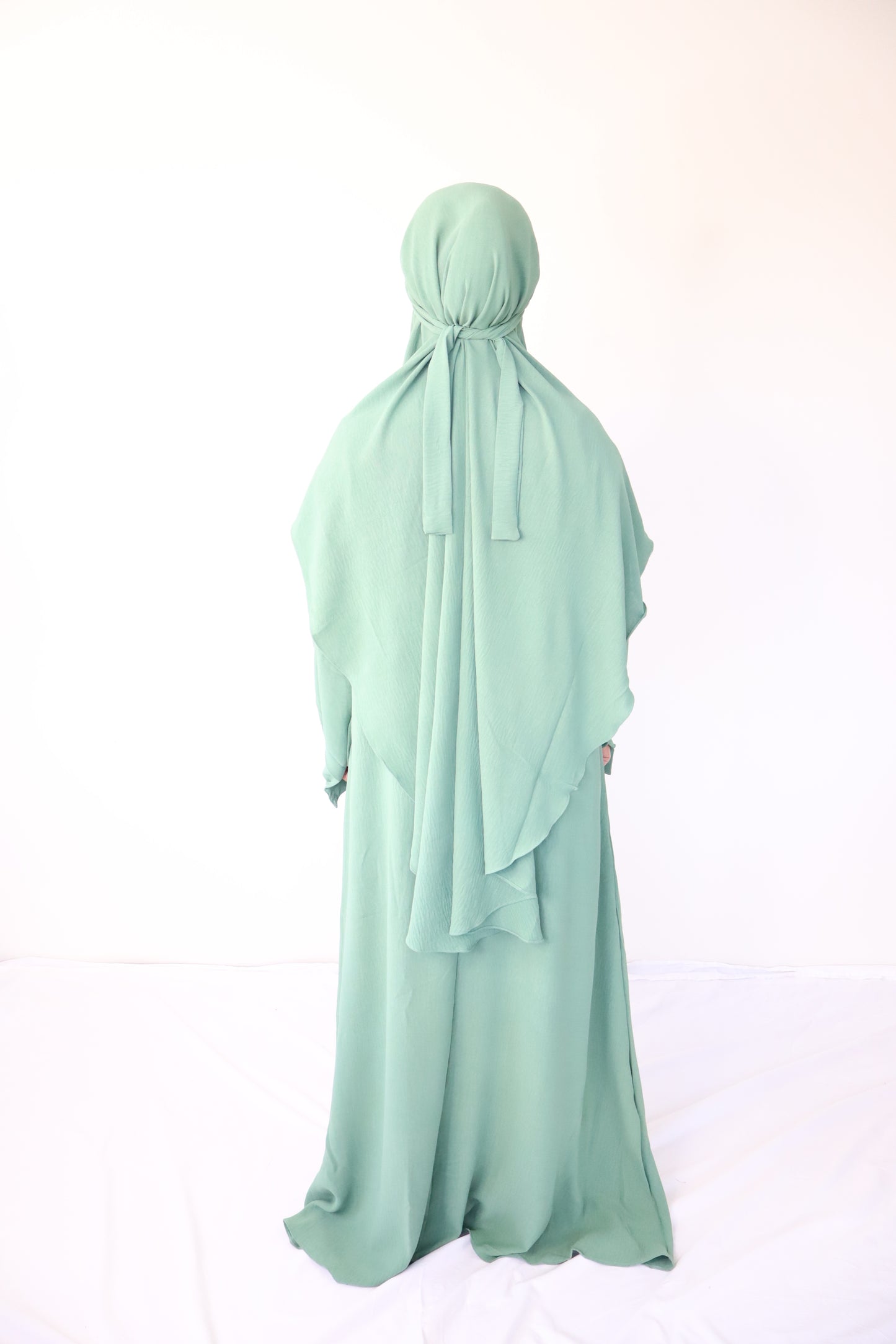 V Khimar Dress set - Turquoise