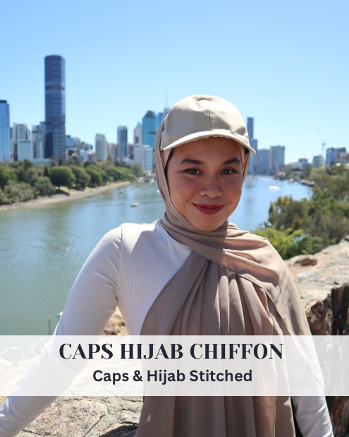 CAP Hijab Chiffon - Hijab and caps stitched