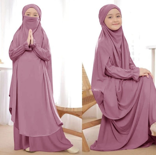 Girl Khimar Dress set