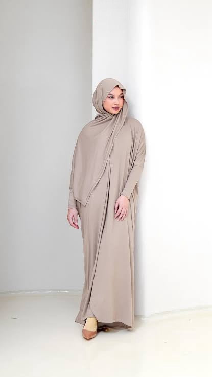 Humaira Abaya Set with Hijab - Beige