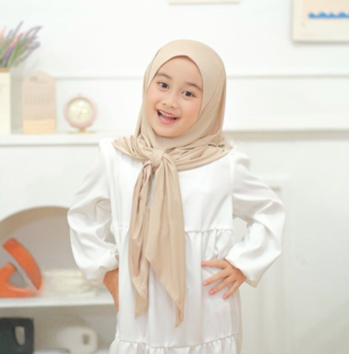 Kids Hijab Slip on 5-13 YO - Chin attached