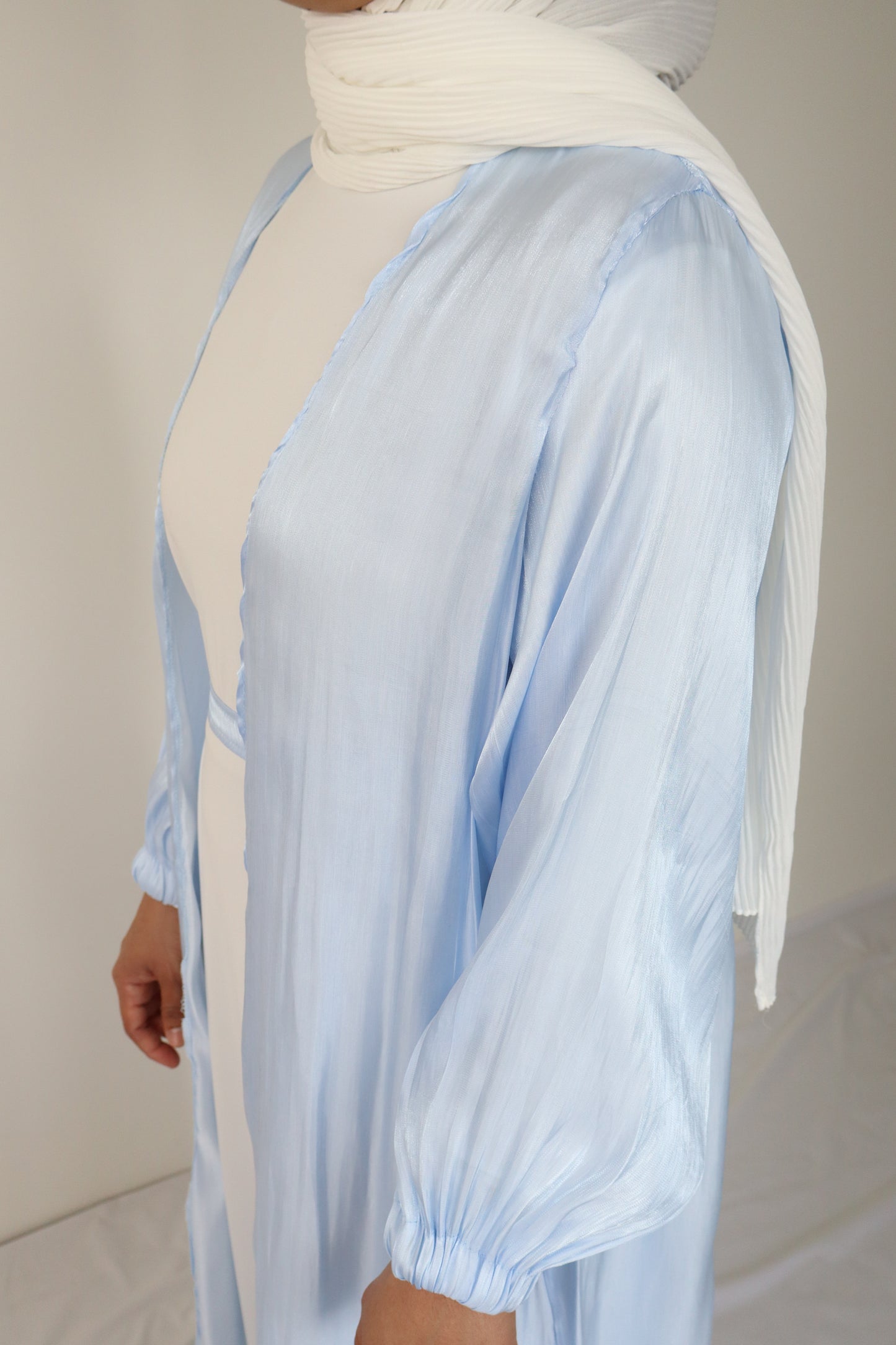 Petite - Shimmer Abaya set - Ice Blue