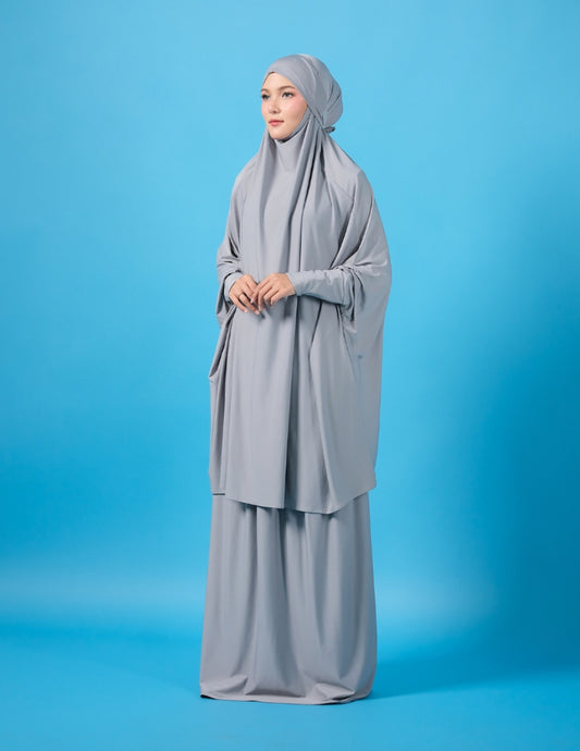 Sabreena Jersey Prayer clothes for Hajj & Umrah - Silver