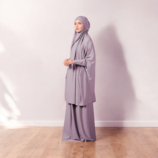 Sabreena Jersey Prayer clothes for Hajj & Umrah - Soft Purple