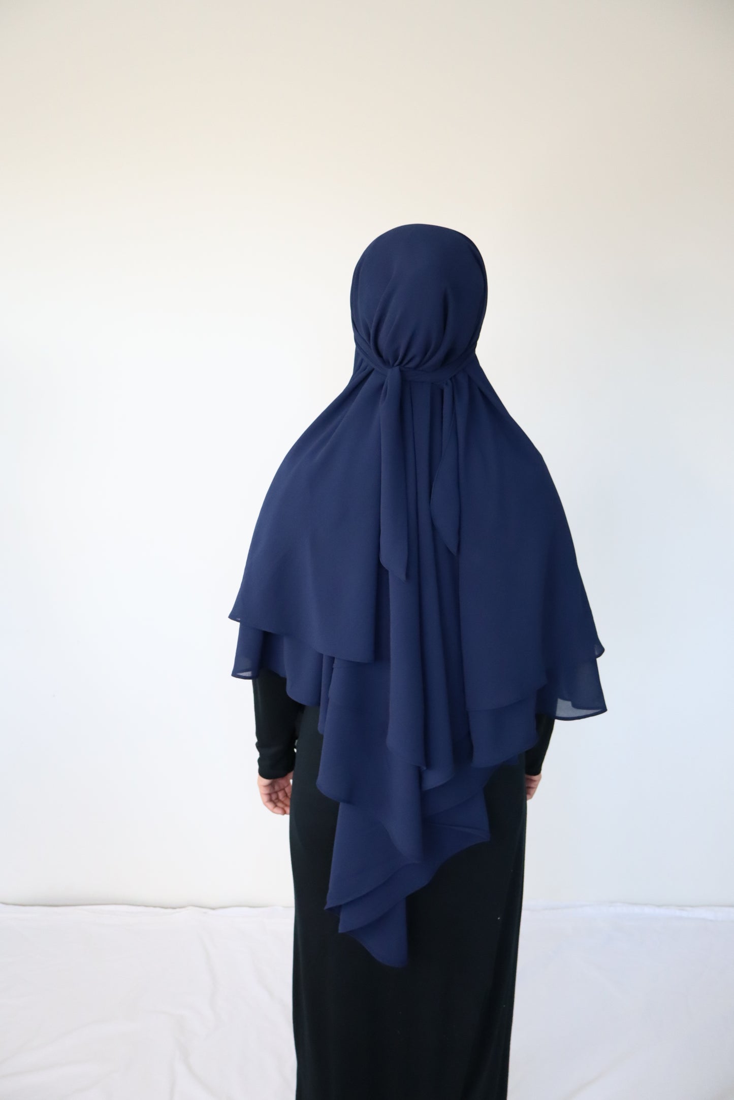 French Khimar Chiffon Tsurayya -  Navy