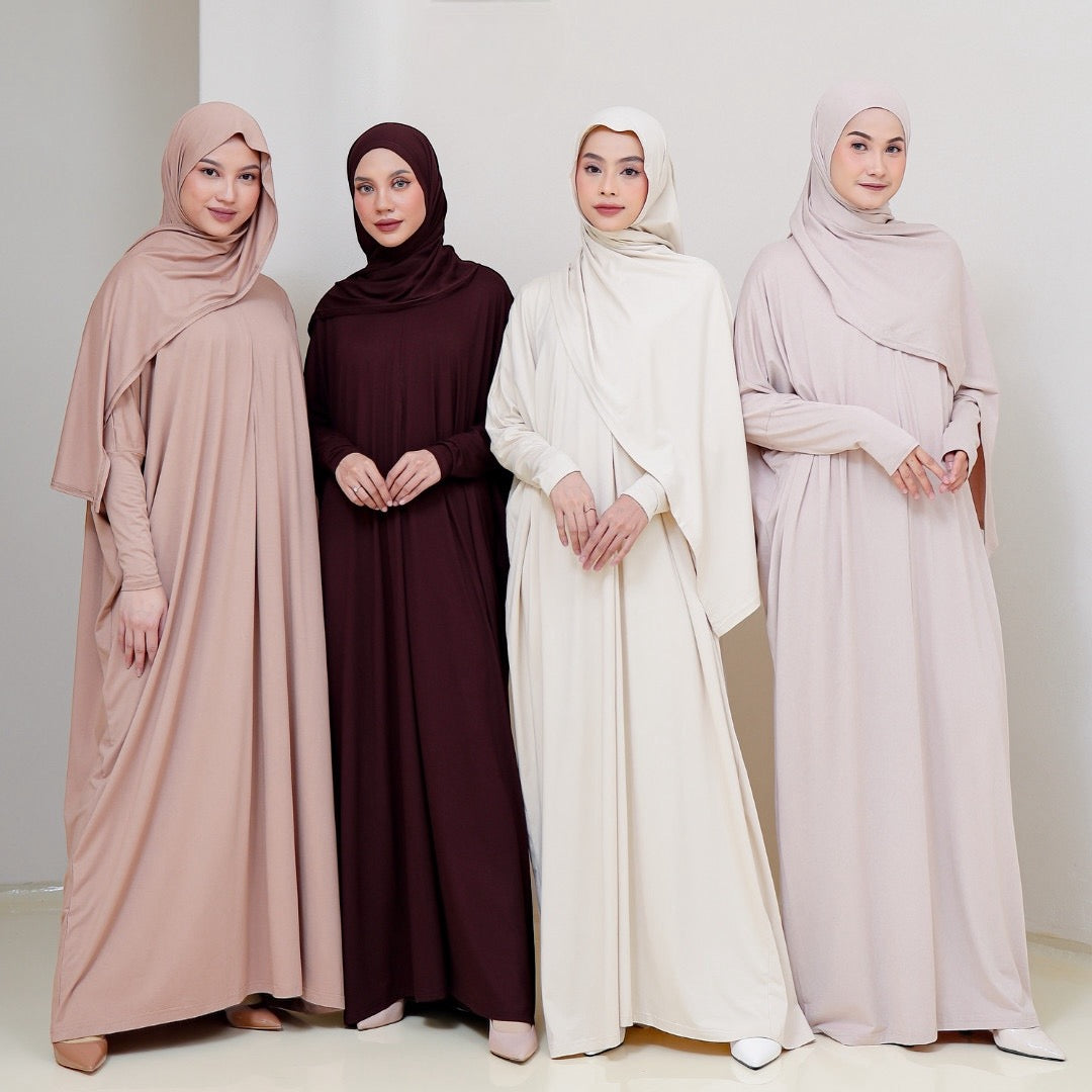 Humaira Abaya Set with Hijab - Beige