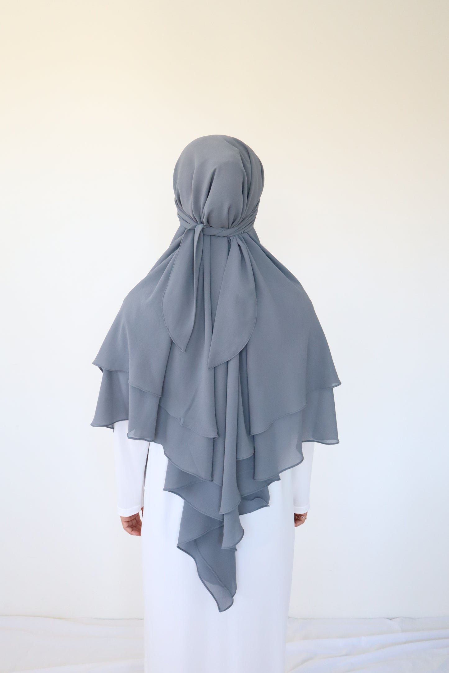 French Khimar Chiffon Tsurayya -  Dark Grey