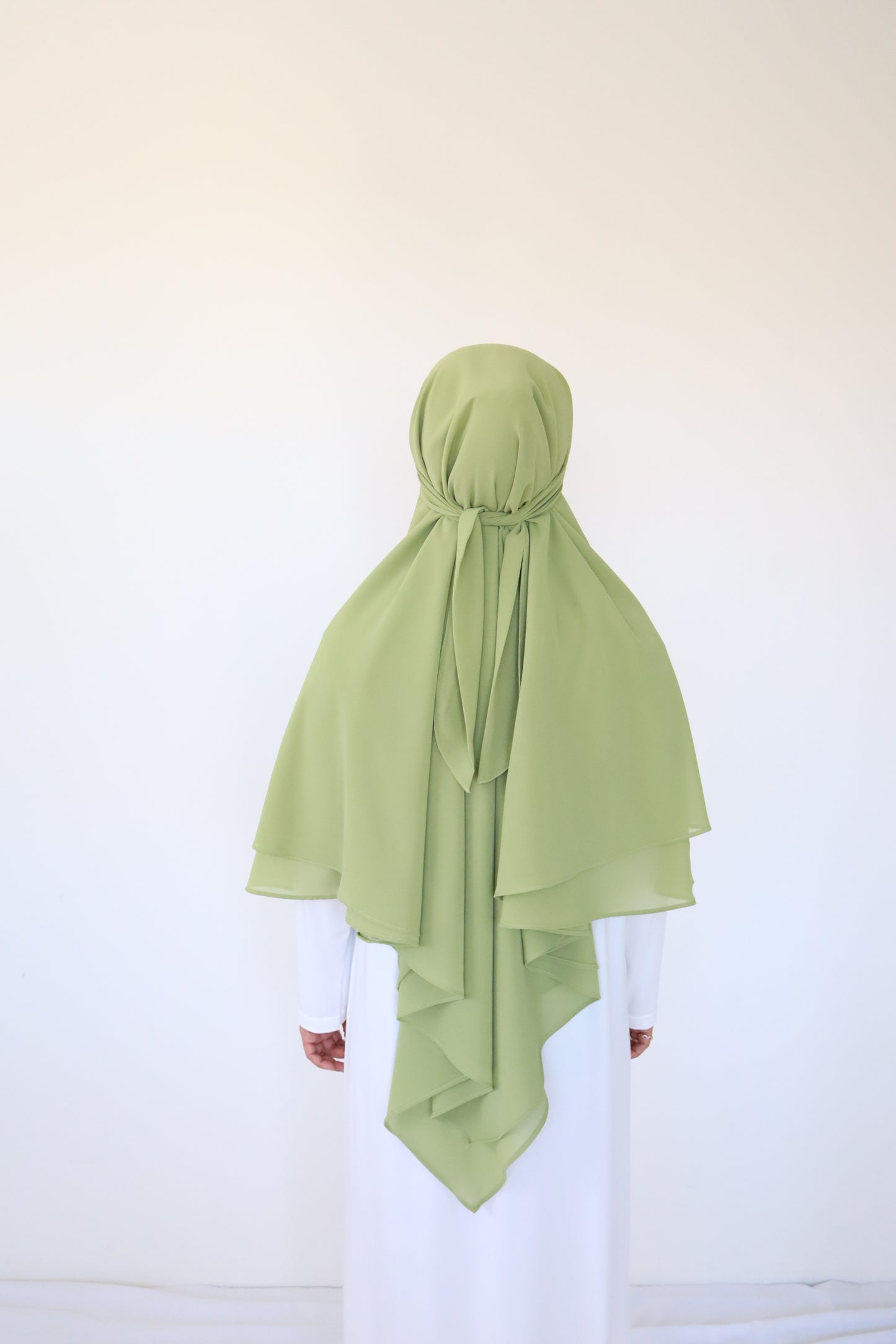 French Khimar Chiffon Tsurayya - Green apple