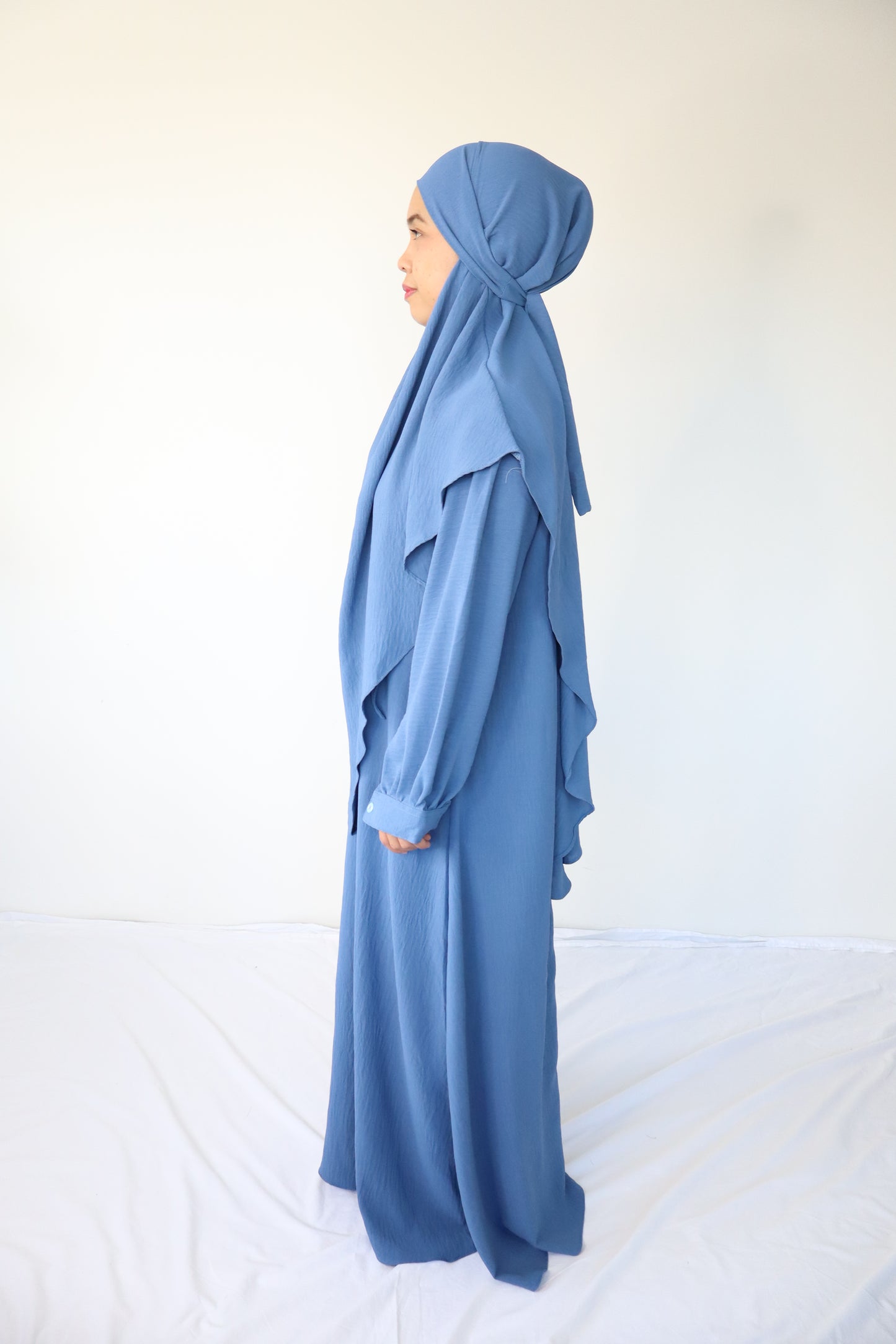 V Khimar Dress set - Denim