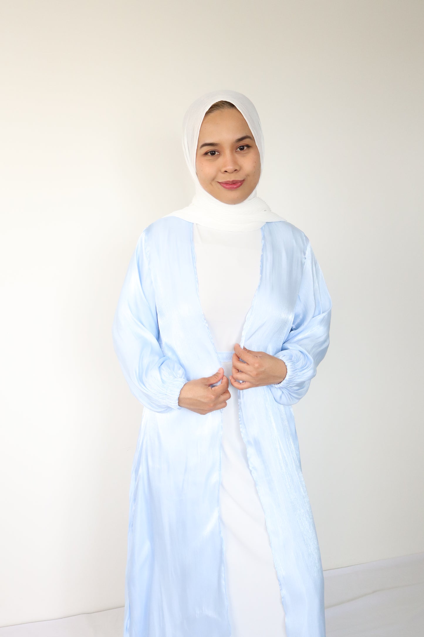 Petite - Shimmer Abaya set - Ice Blue