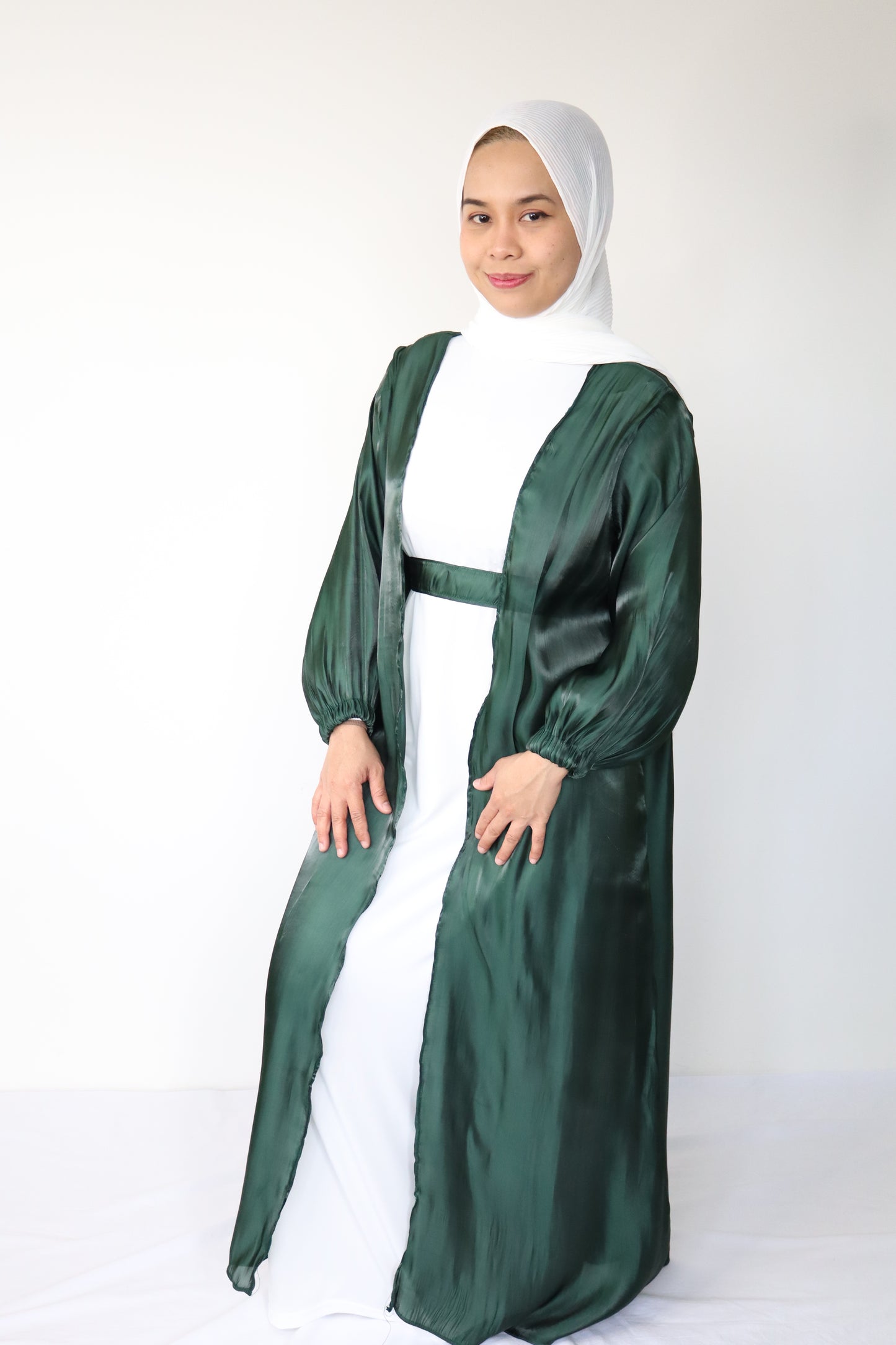 Petite - Shimmer Abaya set - Emerald