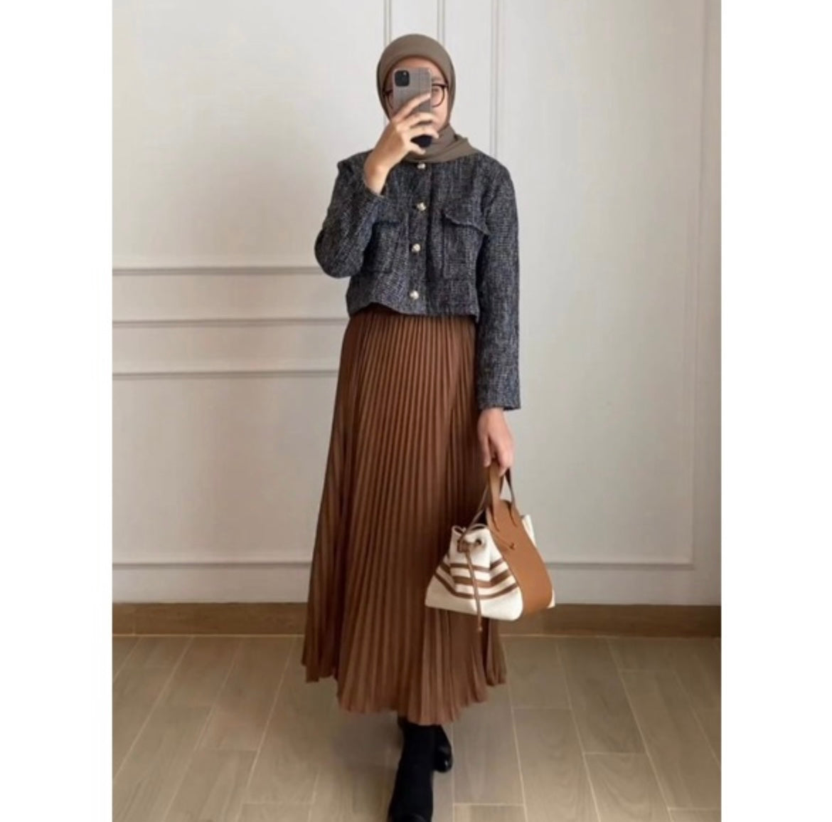 A-Line Pleated Skirt